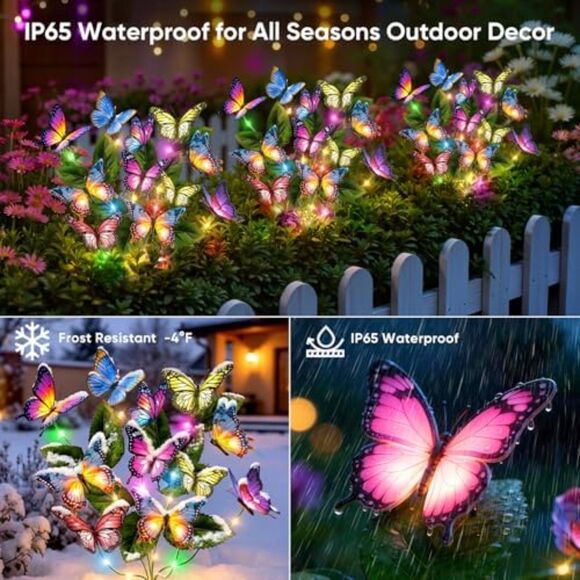 Garden Outdoor Solar Lights Waterproof Decor Yard Patio 2 Pck 34 Lights - Picture 10 of 12